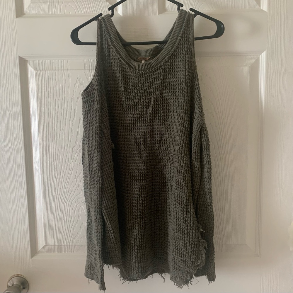 Free People Olive Green Knit Sweater